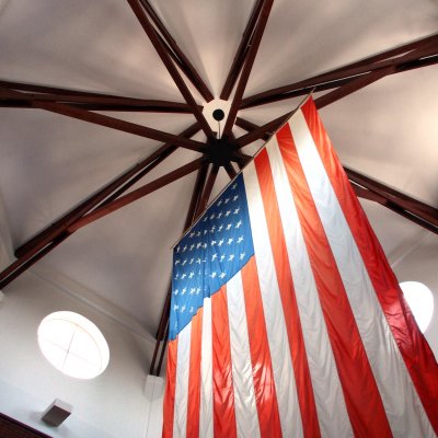 FLAG HANGING FROM CEILING